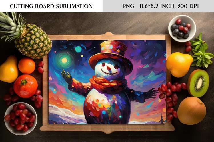 Watercolor Christmas Character|Cutting Board Sublimation