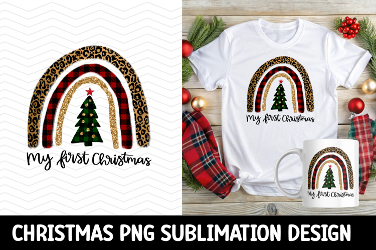 My First Christmas PNG Sublimation, christmas illustration