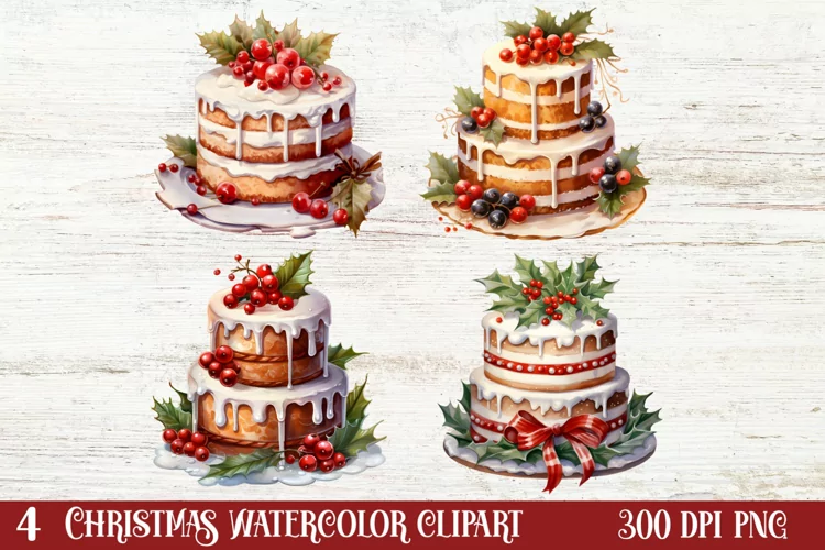 Christmas Dessert Clipart Sublimation, Christmas Dessert