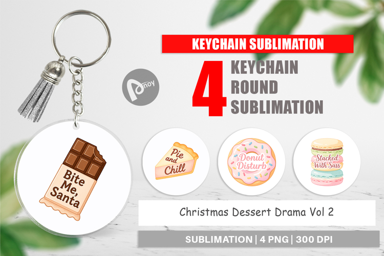 Keychain Christmas Dessert Quotes
