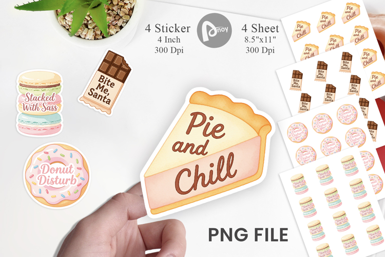 Sticker Christmas Dessert Quotes