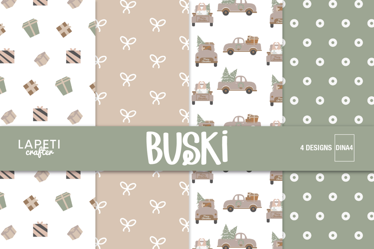 Christmas Digital Papers for Gift Wrapping and Packaging