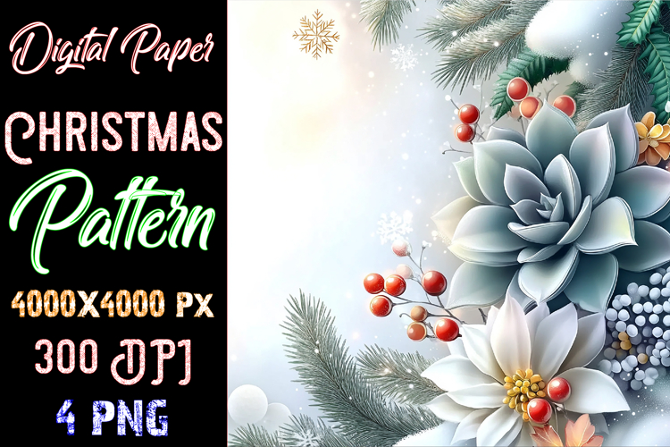 Christmas Digital Paper Pattern example image 1