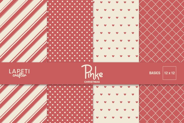 Christmas Digital Paper | Red & Cream Basic Bacgrounds