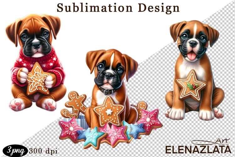Cute Christmas Dog Clipart | Christmas Sublimation PNG