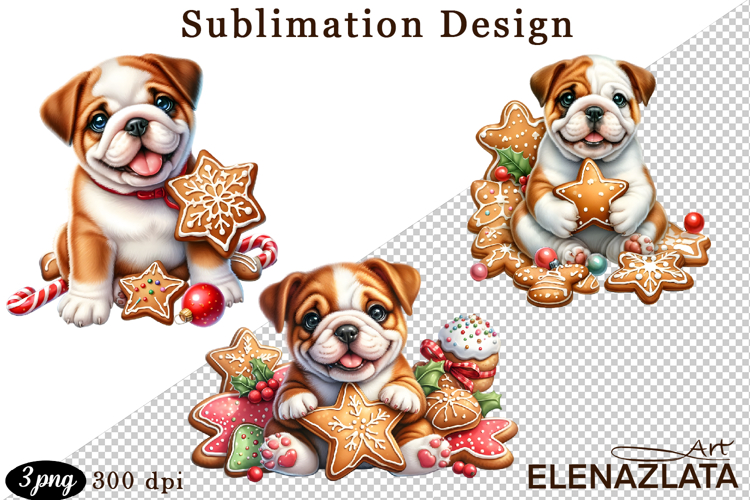 Cute Christmas Dog Clipart | Christmas Sublimation PNG