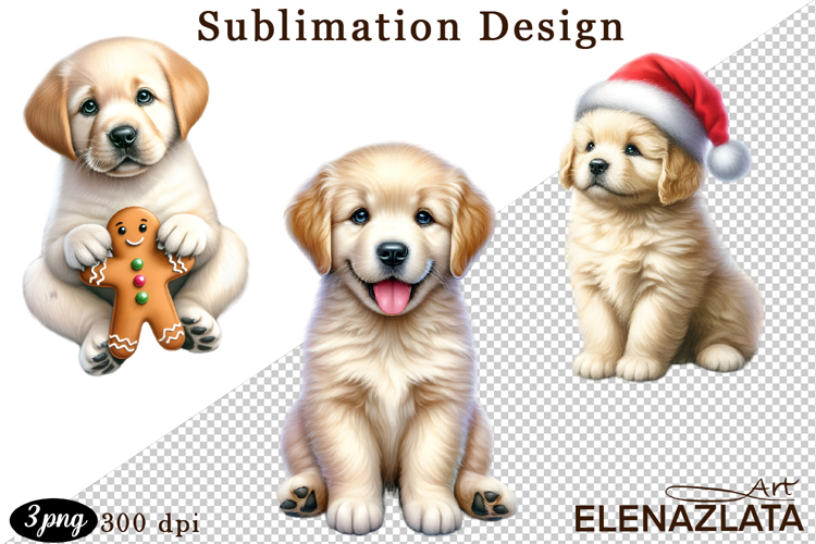 Cute Christmas Dog Clipart | Christmas Sublimation PNG