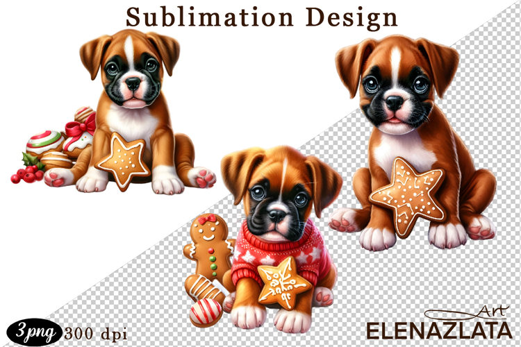 Cute Christmas Dog Clipart | Christmas Sublimation PNG