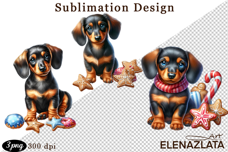 Cute Christmas Dog Clipart | Christmas Sublimation PNG