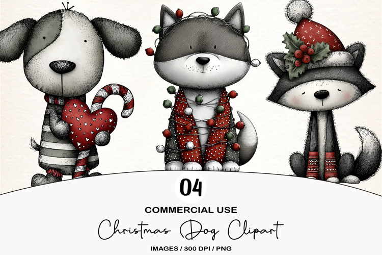 Christmas Dog Clipart Image 10