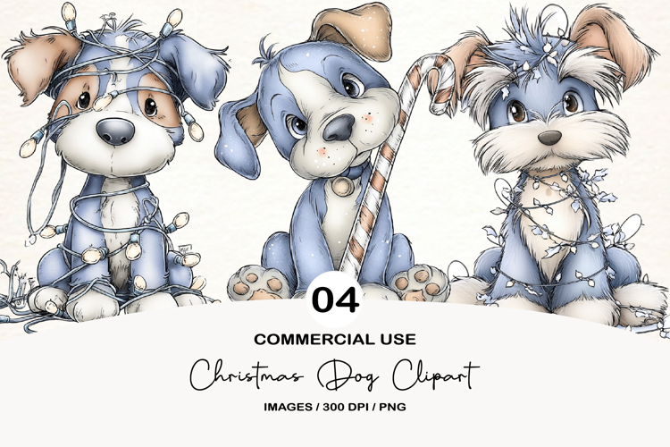 Christmas Dog Clipart Sublimation
