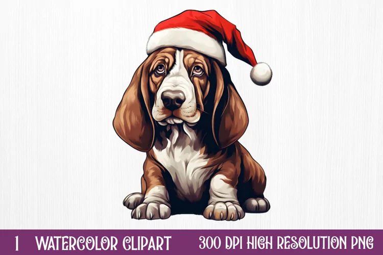Cute Christmas Dog Sublimation Clipart, Cute Christmas Dog
