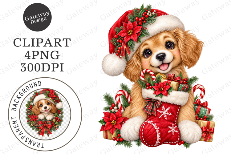 Christmas Dog Clipart PNG