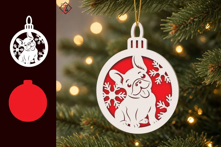 Christmas Dog Ornament/Cutting Template