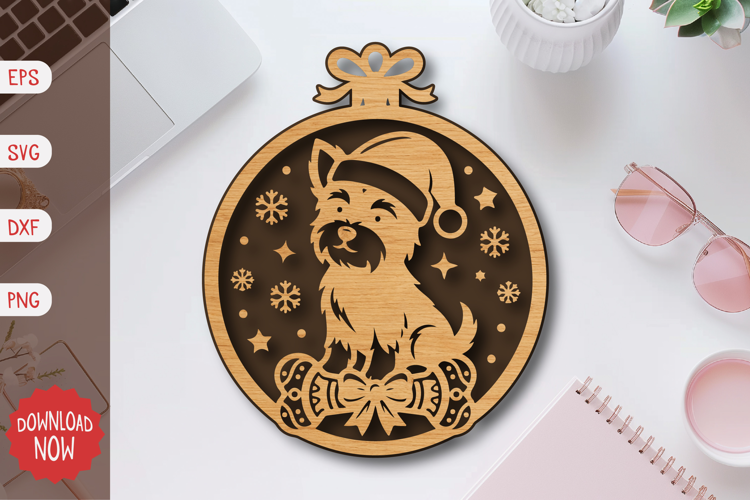Christmas Dog Ornament SVG