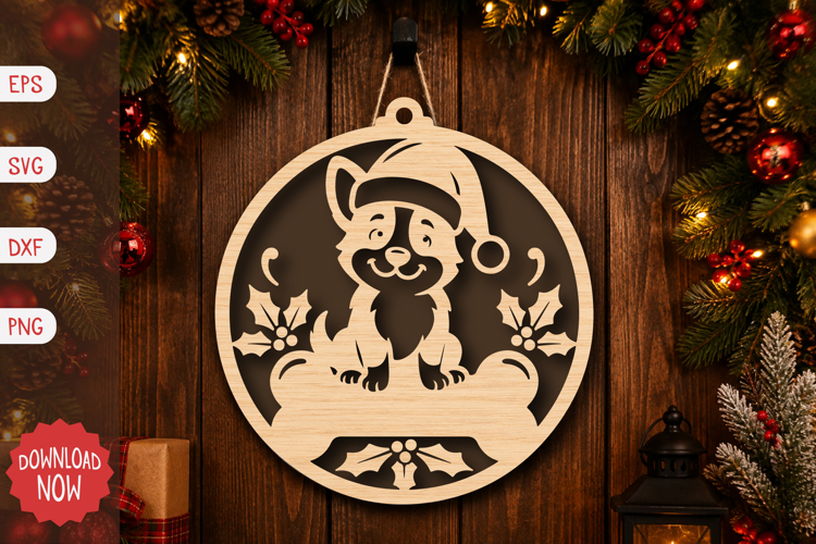 Christmas Dog Ornament SVG