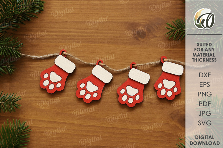 Christmas Dog Tiered Tray Decor Lasercut. Christmas SVG