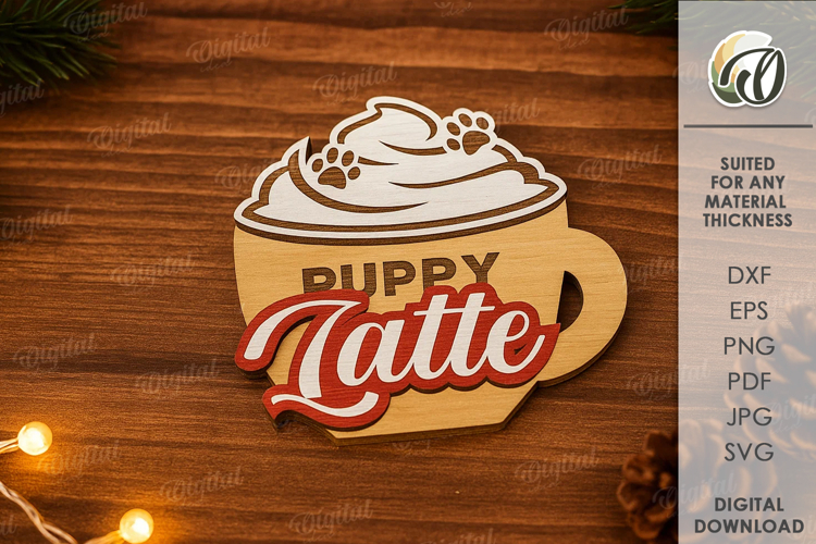 Christmas Dog Tiered Tray Decor Lasercut. Christmas SVG