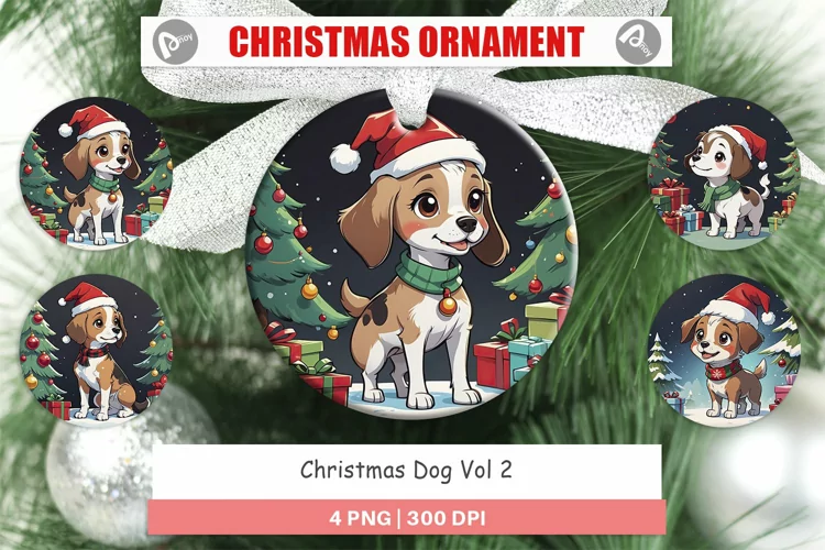 Christmas Ornaments Cartoon Christmas Dog