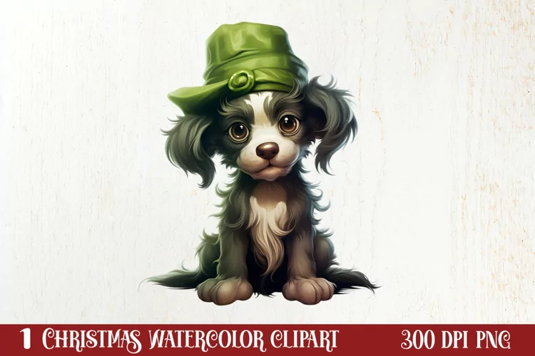 Green Christmas Dog Clipart Sublimation, Christmas Dog PNG