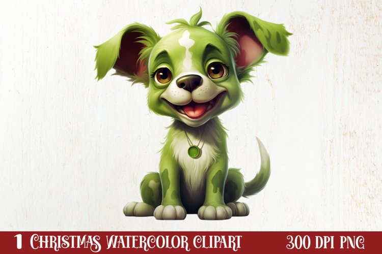 Green Christmas Dog Clipart Sublimation, Christmas Dog PNG