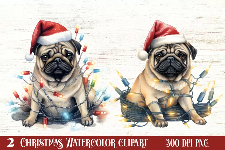 Dog Christmas Lights Sublimation Clipart, Chritsmas PNG