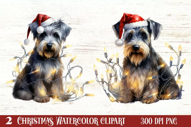 Dog Christmas Lights Sublimation Clipart, Chritsmas PNG