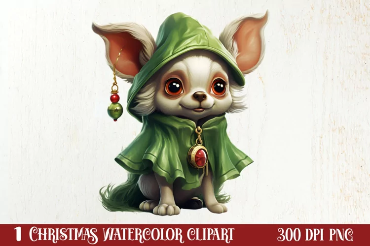 Green Christmas Dog Clipart Sublimation, Christmas Dog PNG