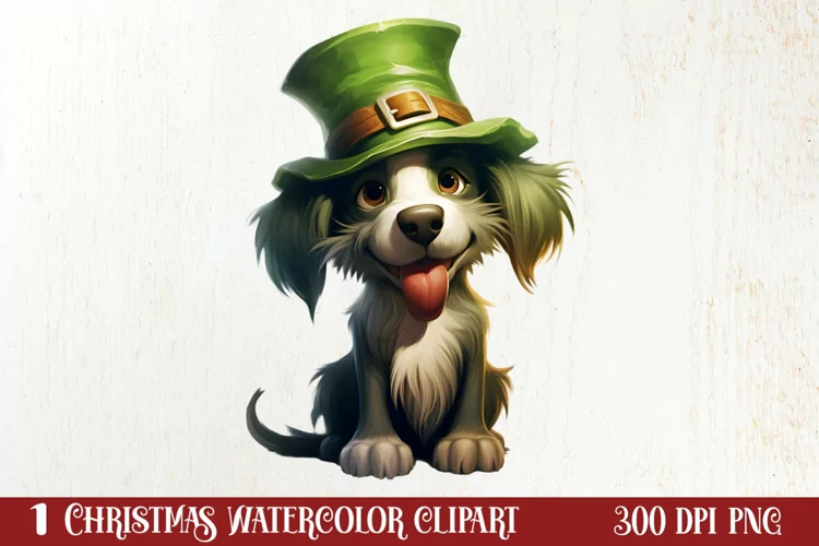 Green Christmas Dog Clipart Sublimation, Christmas Dog PNG