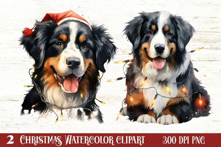 Dog Christmas Lights Sublimation Clipart, Chritsmas PNG