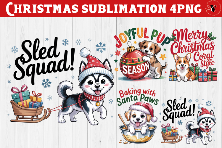 Christmas Dogs sublimation | Christmas Dog lover clipart
