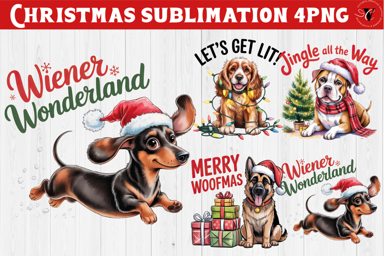 Christmas Dogs sublimation | Christmas Dog lover clipart