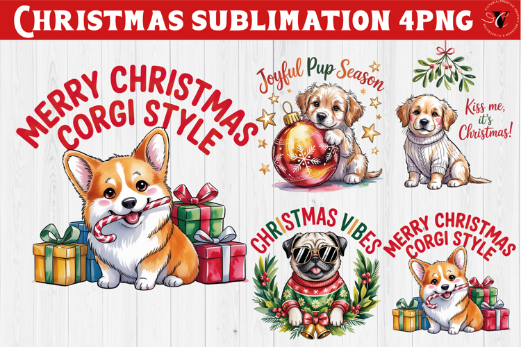 Christmas Dogs sublimation | Christmas Dog lover clipart