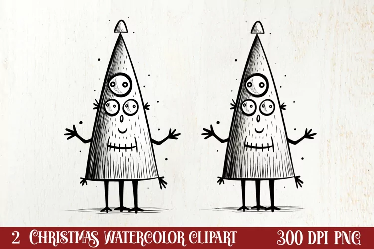 Christmas Doodle Sublimation Clipart, Christmas Clipart