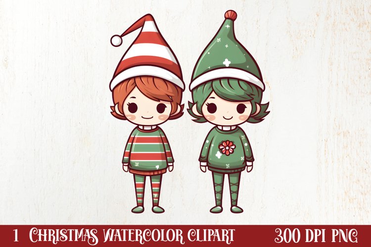 Christmas Doodle Sublimation Clipart, Christmas Clipart example image 1