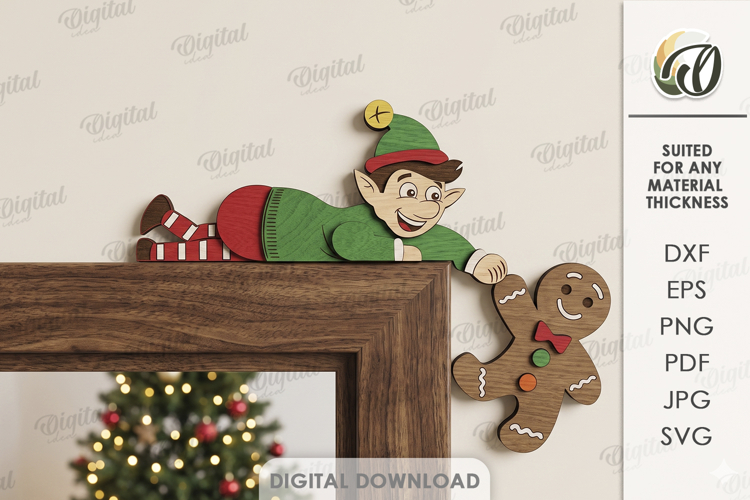 Christmas Door Corner Laser Cut. Christmas Characters SVG
