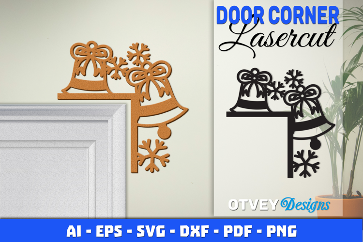 Christmas Door Corner Decoration Lasercut File SVG