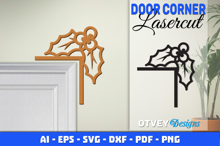 Christmas Door Corner Decoration Lasercut File SVG