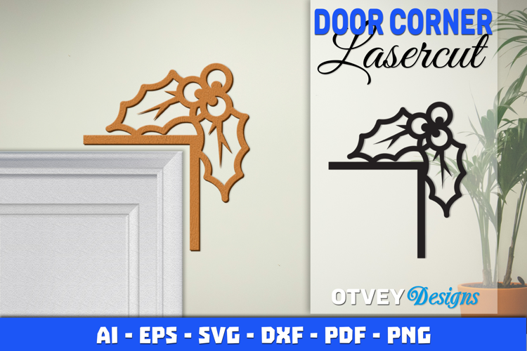 Christmas Door Corner Decoration Lasercut File SVG