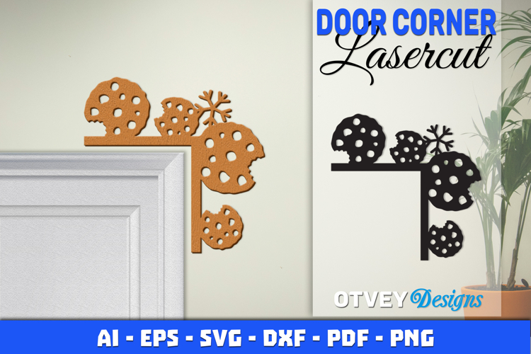 Christmas Door Corner Decoration Lasercut File SVG