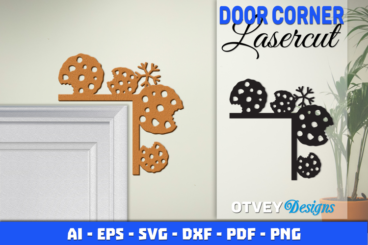 Christmas Door Corner Decoration Lasercut File SVG