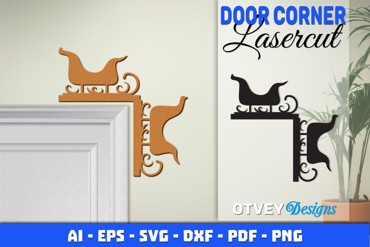 Christmas Door Corner Decoration Lasercut File SVG