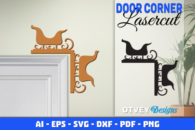 Christmas Door Corner Decoration Lasercut File SVG