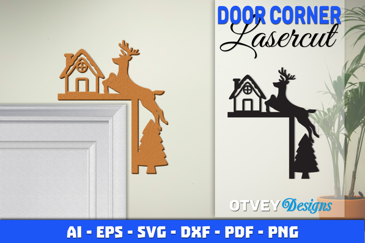 Christmas Door Corner Decoration Lasercut File SVG