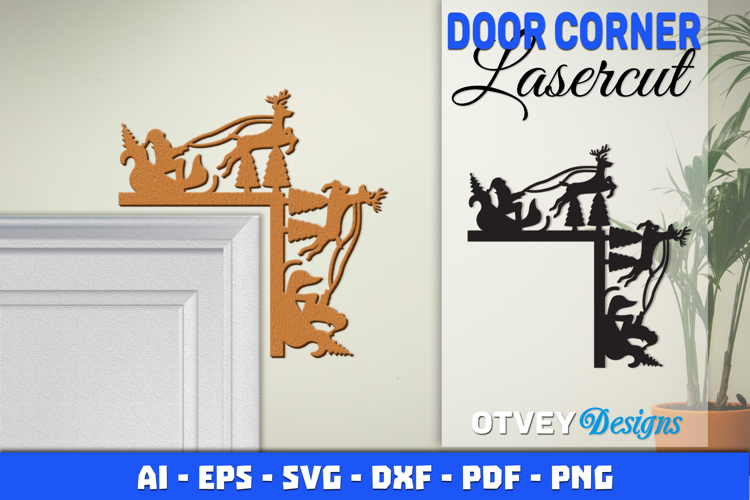 Christmas Door Corner Decoration Lasercut File SVG