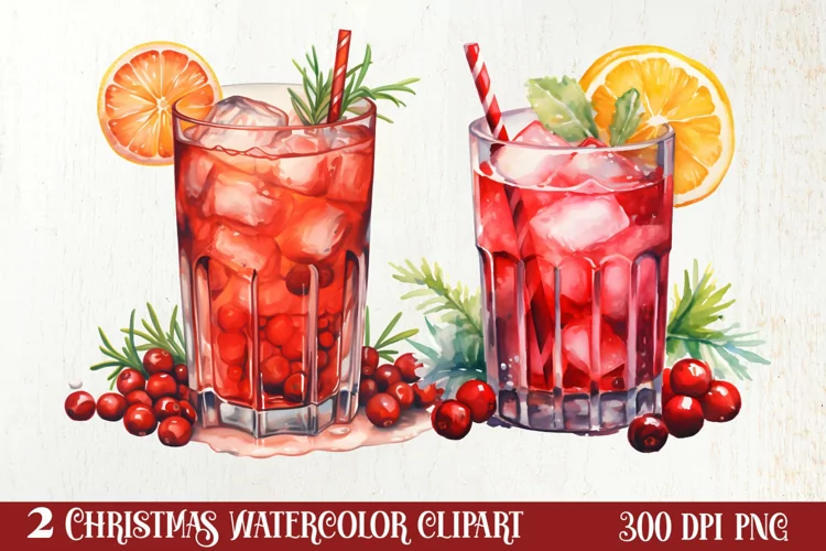 Christmas Winter Drink Sublimation Clipart, Christmas PNG