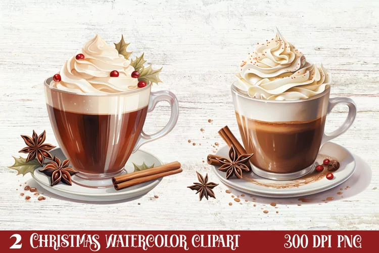 Christmas Drink Clipart Sublimation, Christmas PNG