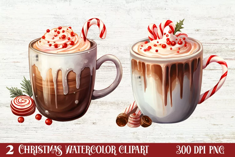 Christmas Drink Clipart Sublimation, Christmas PNG