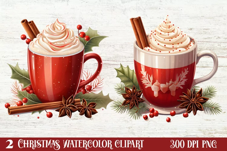 Christmas Drink Clipart Sublimation, Christmas PNG