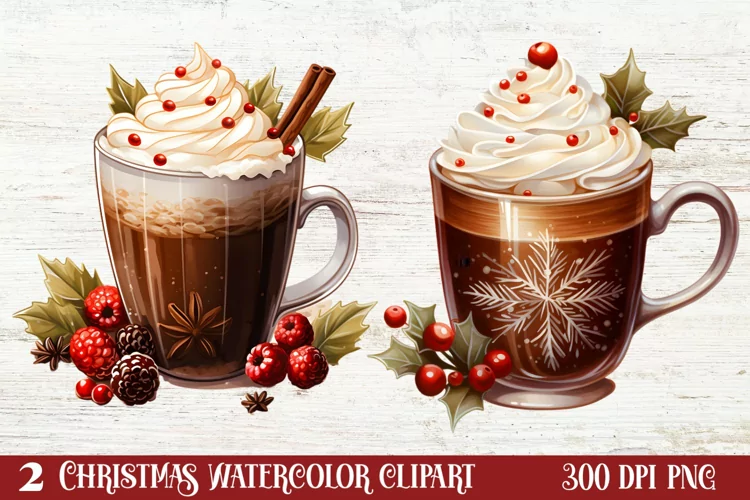 Christmas Drink Clipart Sublimation, Christmas PNG
